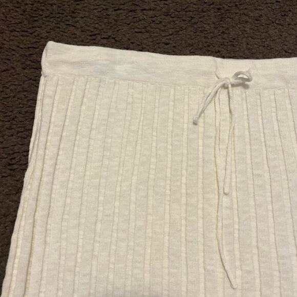 Free People Veda Sweater Knit Linen Blend Midi Skirt In Ivory - Picture 7 of 7